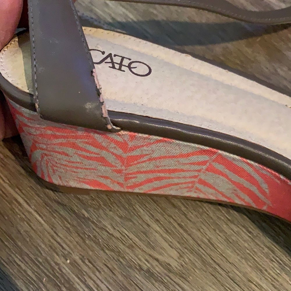 Tan size 10 Cato brand wedge sandals